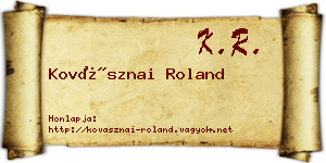 Kovásznai Roland névjegykártya