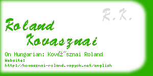 roland kovasznai business card